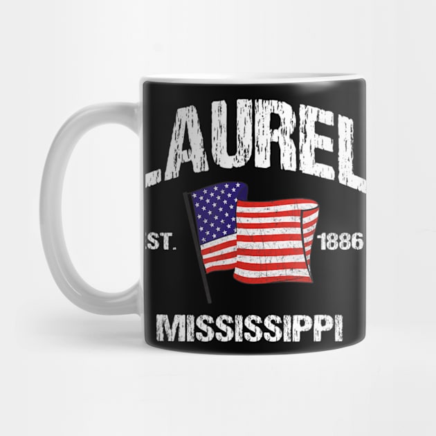 Laurel Mississippi MS USA Stars & Stripes Vintage Style by crowominousnigerian 